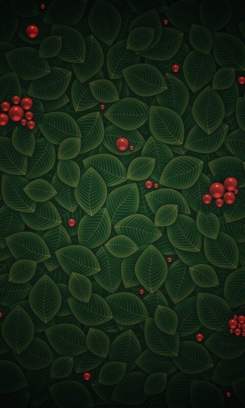Векторные листья с ягодами обои