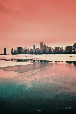 Зимний город обои