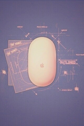 Чертеж яблочной мышки обои