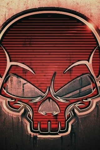 Красный череп лого обои