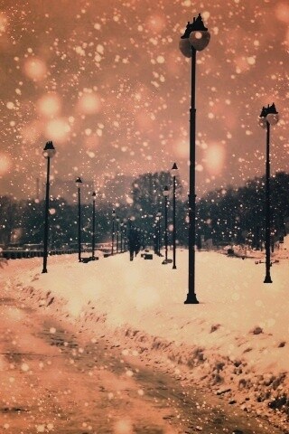 Зимняя набережная обои