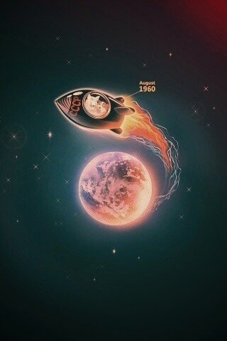 Белка и Стрелка летят в космос обои