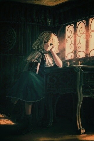 Девочка за столом с книгами обои