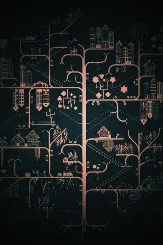 Древовидный город обои