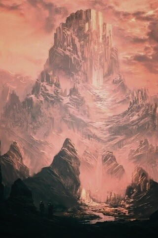 Город в горах обои