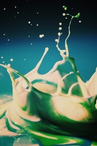 Брызги зеленой краски обои