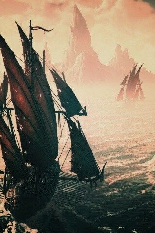 Корабли во льдах обои