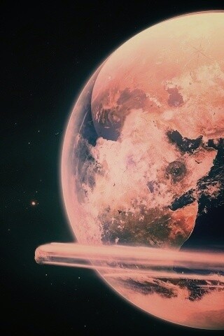 Метеорит пролетает мимо Земли обои