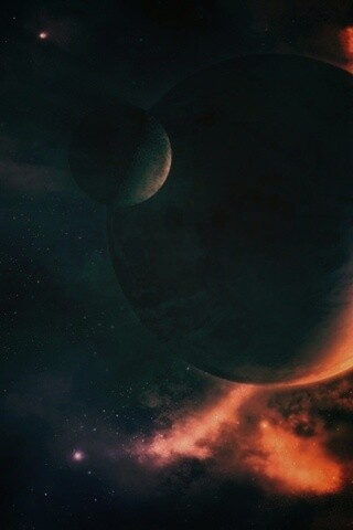 Планета с одним спутником обои