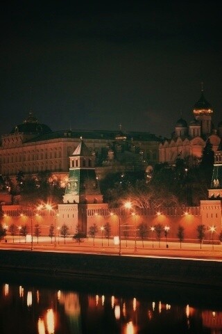Ночной Кремль обои