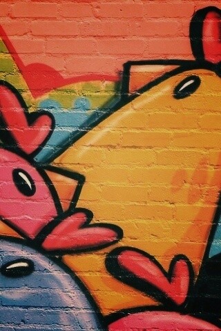 Граффити Курица с цыплятами обои