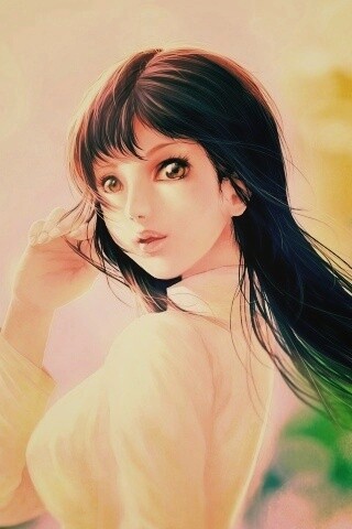 Девушка вполоборота обои