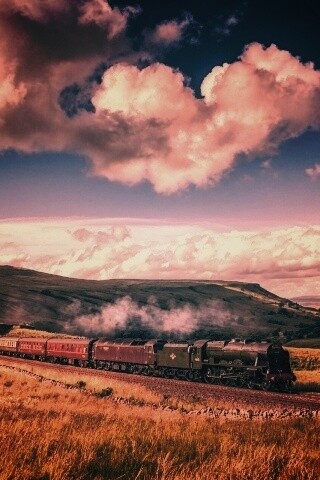 Поезд в долине обои