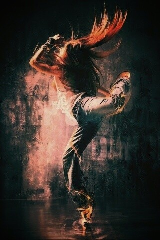 Девушка в диком танце обои