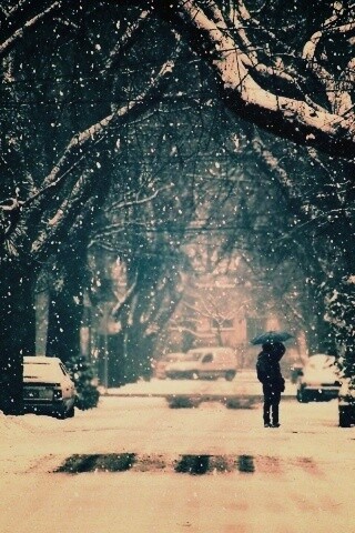 Зимняя улица обои