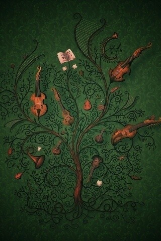 Музыкальное дерево обои