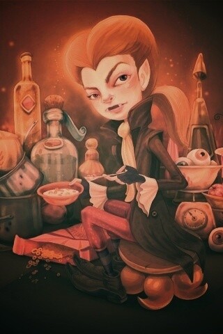 Вампир на кухне обои