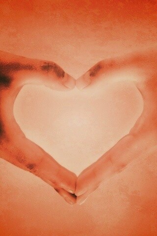 Сердце из сложенных рук обои