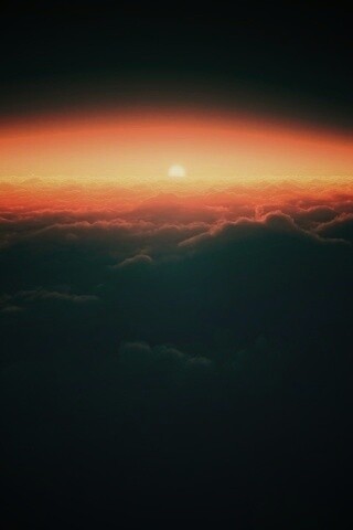 Закат над облаками обои