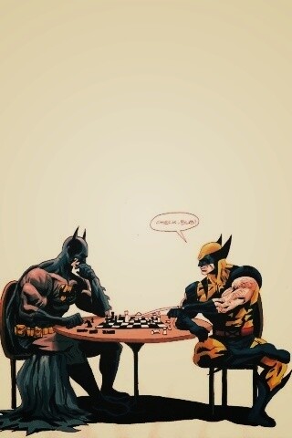 Бэтмен и Расомаха играют в шахматы обои