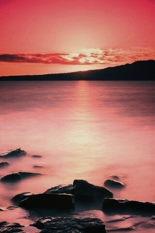 Восход над озером обои