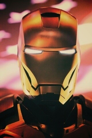 Железный человек на фоне американского флага обои