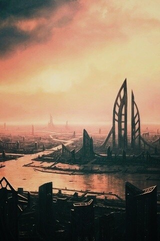 Прекрасный город будущего обои