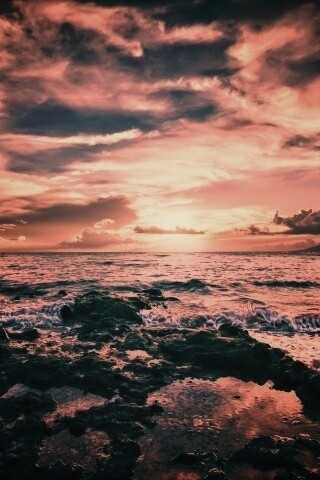 Закат на море обои