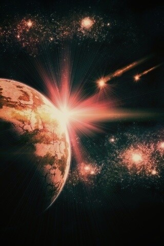 Кометы пролетают вблизи планеты обои