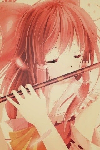 Девочка играет на флейте обои