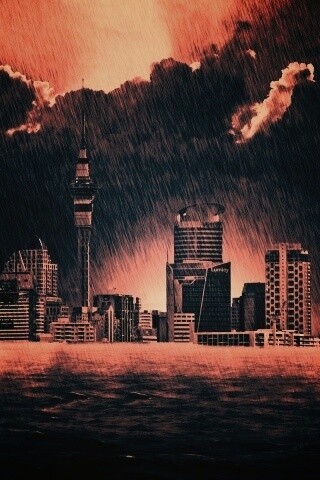 Гроза над городом обои