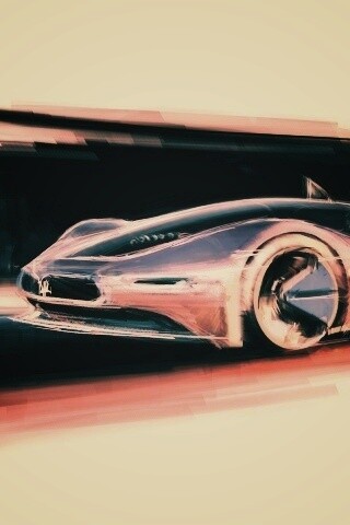 Эскиз Мазерати Birdcage обои