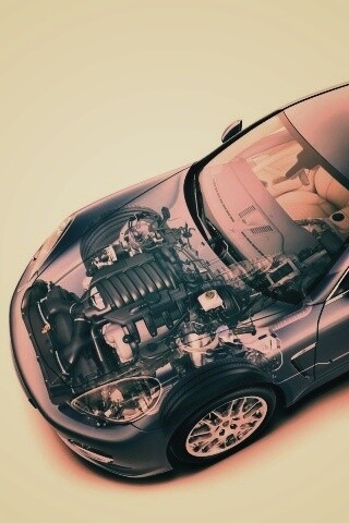 3D схема ходовой Порше обои