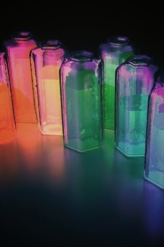 Баночки с цветными жидкостями обои