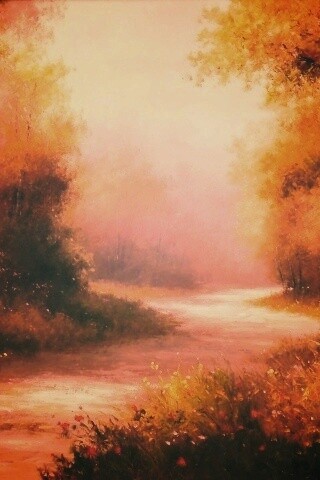 Рисунок лесной дороги обои