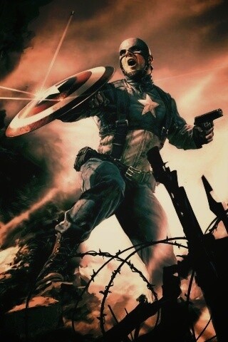 Капитан Америка на баррикадах обои