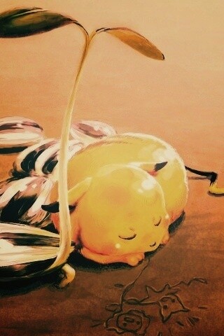 Пикачу отдыхает обои