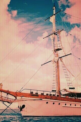 Белый парусник обои