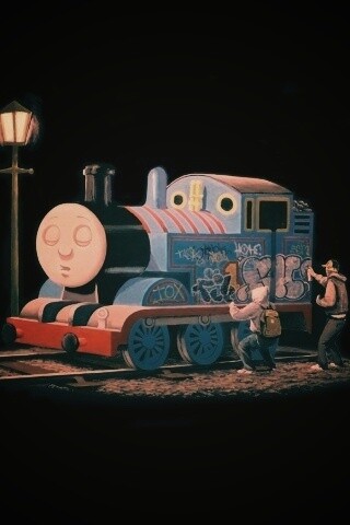 Паровозик для граффити обои