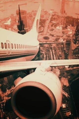 Взлет над городом обои