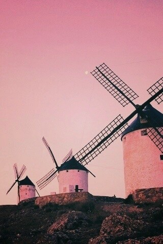 Пейзаж из ветряных мельниц обои