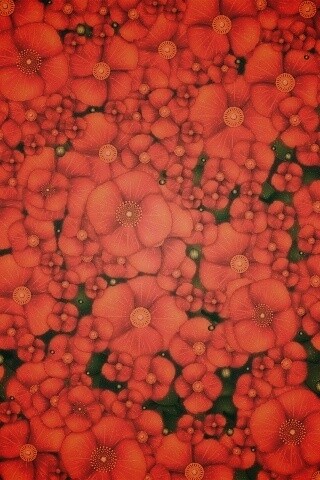 Рисунко с красными цветами обои