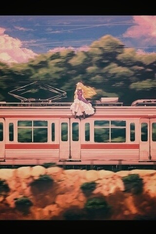 Девушка на крыше поезда обои