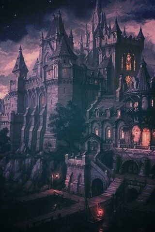 Замок ночью обои