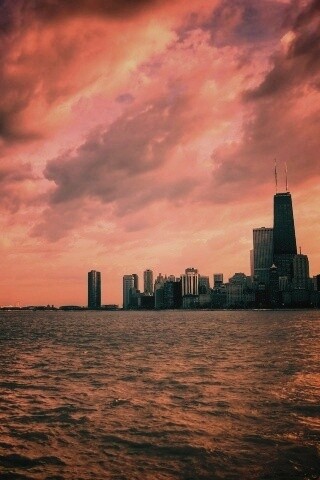 Вид на Чикаго обои