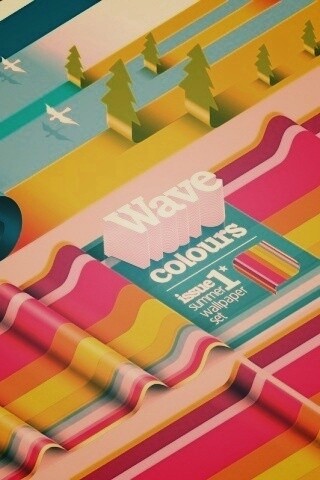 Цветные волны обои