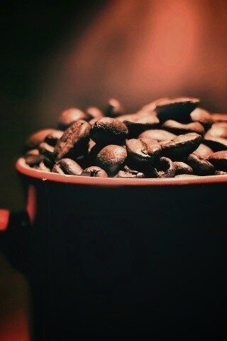 Полная кружка кофейных зёрен обои