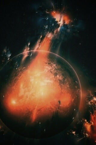 Планета в огнях обои