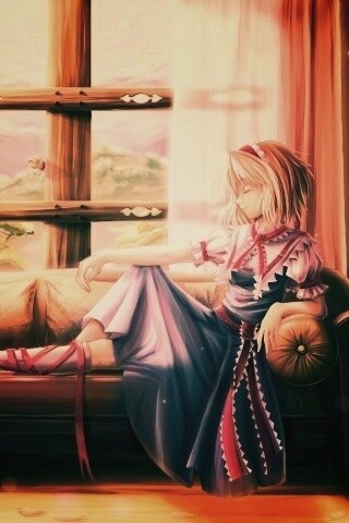 Девушка у окна обои