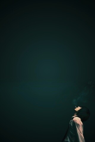 Курящий в углу обои